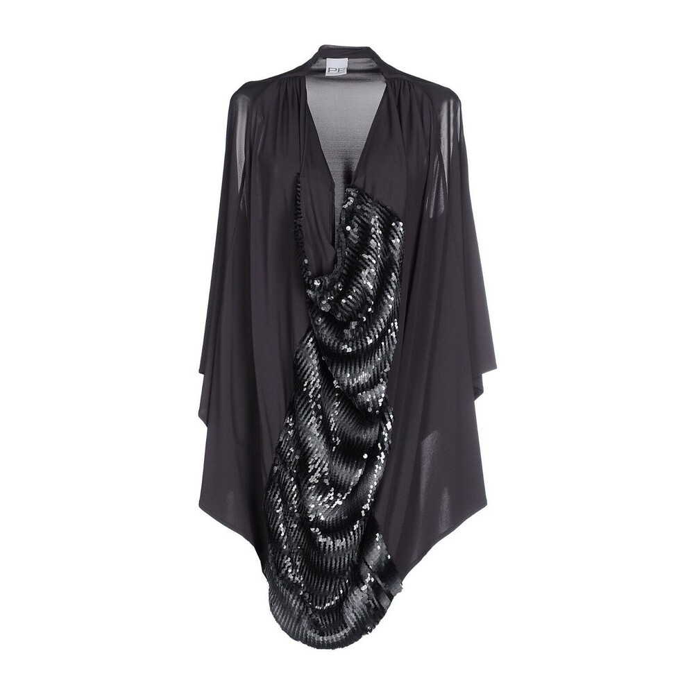 New Womens NWT Designer PF Paola Frani Top Dress 6 Sequins Dark Gray Italy 42